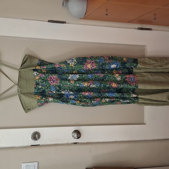 NWT Anthropologie Floral Green Maxi Strap Dress_1 - Picture 5 of 8